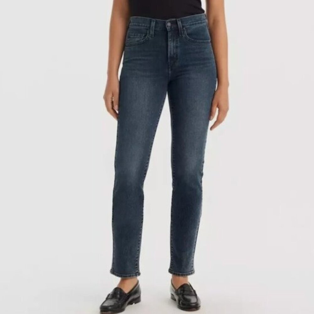 Levi's Women's Size 26 26x28 724 High Rise Straight‎ Jean Dark Wash Stretch